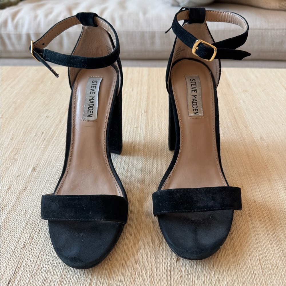 Steve Madden Black Ankle Strap Heels